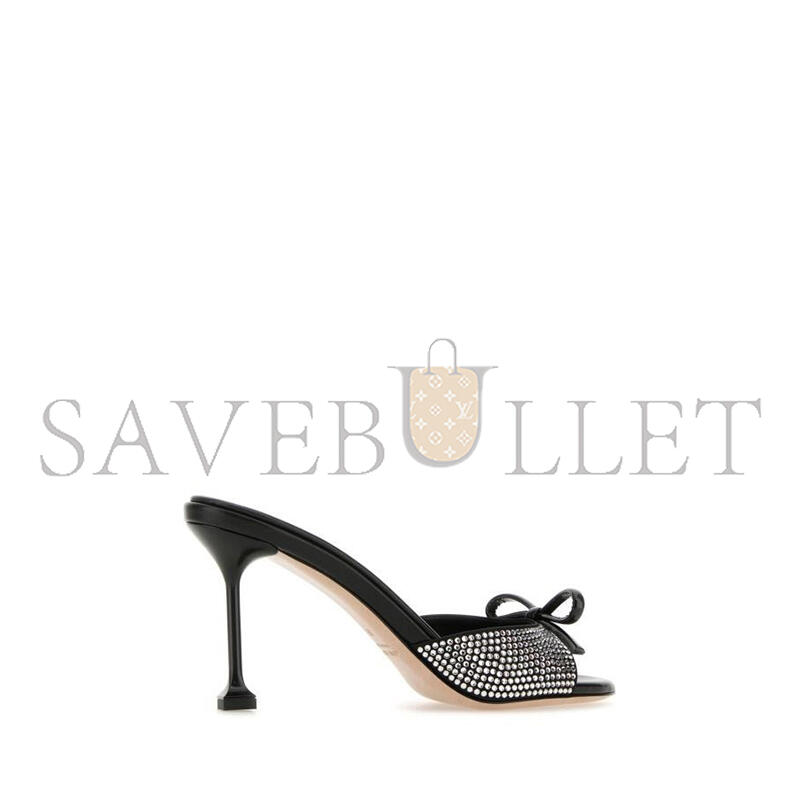 MIU MIU WOMAN EMBELLISHED FABRIC MULES 
